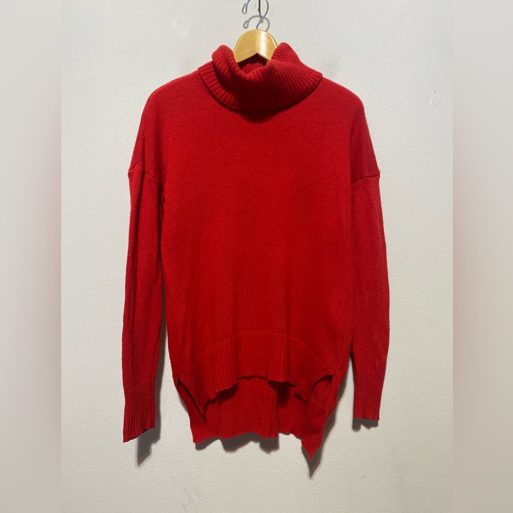 Bartolini Made in Italy Women’s Cashmere Wool Blend Turtleneck Sweater Red Small